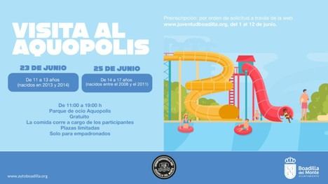 Inscripciones abiertas para las visitas al parque acuático Aquópolis el 23 y 25 de junio en la región