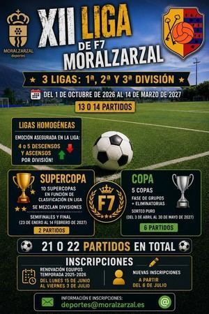 Abre la inscripción para la XII Liga de Fútbol 7 en Moralzarzal